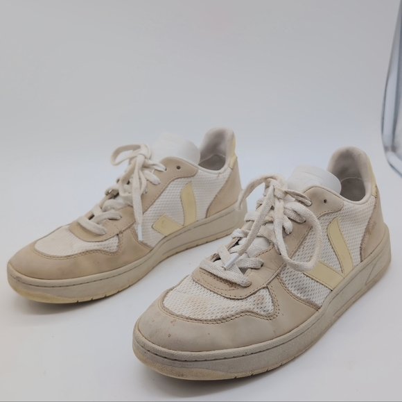 Veja Sz 9 V-10 J-MESH JUTE WHITE Off-White Sneakers - Picture 9 of 9